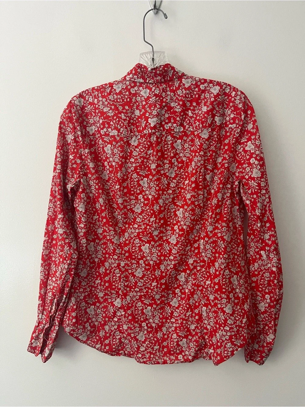 J Crew Liberty Of London Slim Perfect Shirt Summer Blooms Red Floral 6 Cotton
